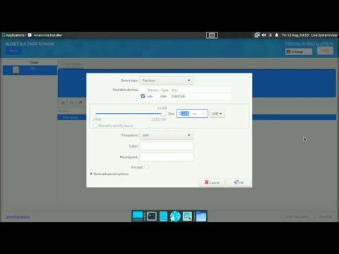 Installation Fedora 36 XFCE Desktop