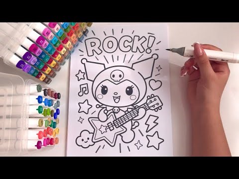 🎸Coloring ROCK On with Kuromi! ✨| Relaxing & Satisfying Art Video