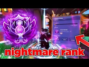 i got NIGHTMARE rank in roblox bedwars