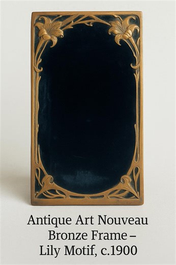 Antique Art Nouveau Bronze Frame With Velvet Backing – Floral Lilies Design, C.1900 - Etsy