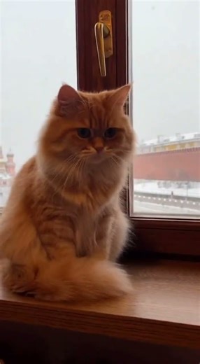 Cozy Moscow Morning: Ginger Cat on Red Square"