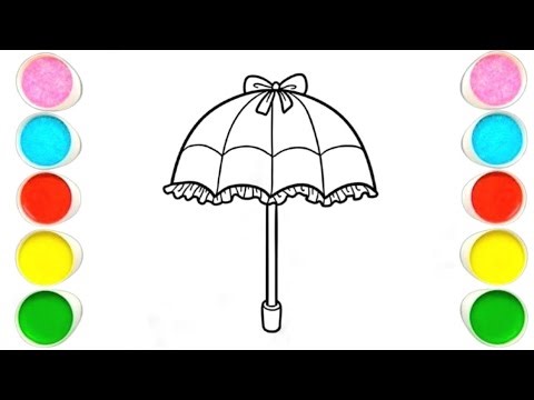 🎨 Easy Umbrella Drawing for Kids | Step by Step with Colors 🌈☂️