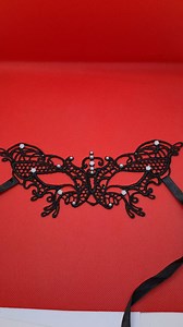 Lace Masquerade Mask: Black Half Mask With Pearls & Roses - Etsy