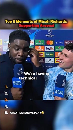 Top 5 Moments Of Micah Richards Supporting Arsenal #footballrankings