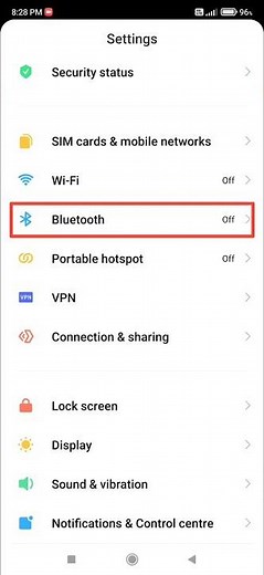 Redmi Note 8 Bluetooth On Off Setting