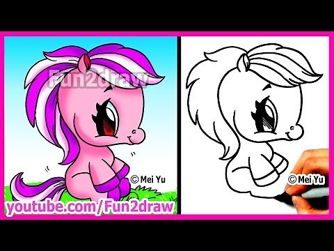 Easy Things to Draw - SUPER cute Pony / Horse - Fun2draw Animals | Online Drawing Videos