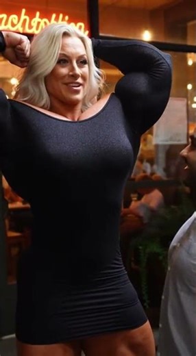 Female Bodybuilder Tight Dress #olympia #bicep #muscle #fbb #bodybuilding #bodybuilder