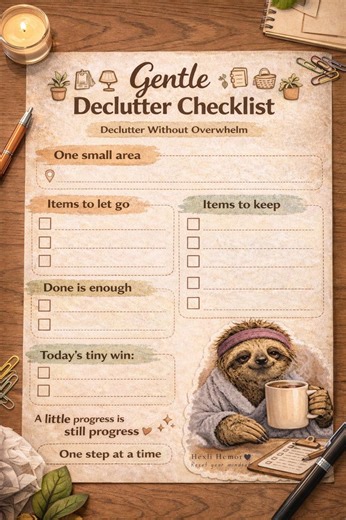 Gentle Declutter Checklist PDF, Printable Home Organization Guide (A4 & 8.5x11) - Etsy