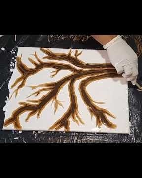 Come see me make a Cherry Blossom Tree with fluid paint. No Brushes! #artflow