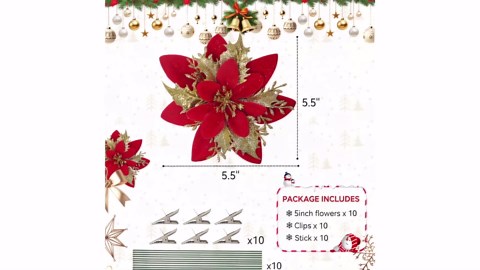 2 Pcs 20 Inch Large Paper Christmas Trees Decorations 3D Red Honeycomb Neutral Christmas Trees Glitter Edge Magnetic Folding Xmas Paper Crafts for Xmas Home Mantel Holiday Party Decorations