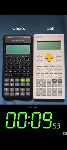 Casio FX-95ES Plus vs Deli No.1700 Speed test (factorial 69!)