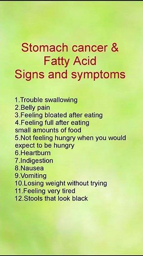 Stomach Cancer: Signs & Symptoms Explained | Health Shorts #stomachcancer #fattyacids #tuberhealth