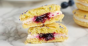 Lemon Blueberry Macarons