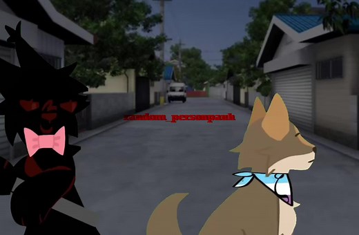 Funny Wolf Flying Animation with Cat Emoji