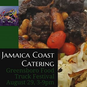 Lots of new food trucks have popped up since we’ve been away! Mouthwatering, authentic Jamaican cuisine from Jamaica Coast Catering! You won’t know if you don’t try it!! #gso #dgso #foodtrucks #gsofoodtruckfest #jamaicancuisine #music #friends #family | Greensboro Food Truck Festivals