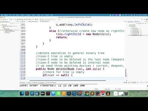 Binary Tree Delete Operation Java Implementation