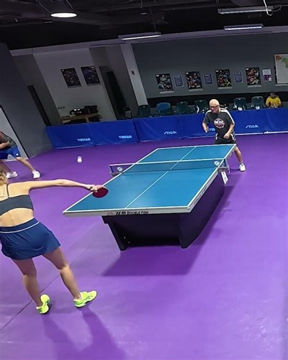 Angelina serving like: edge → orbit → net → table. 10/10 entertainment.