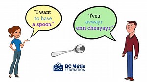 J’veu avwayr enn cheuyayr– that means "I want to have a spoon" in Michif-French! Follow along every week to learn a new Michif phrase! #Michif | BC Métis Federation