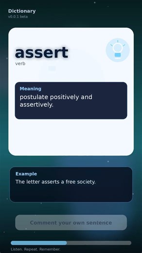 Assert Meaning: postulate positively and assertively #shorts