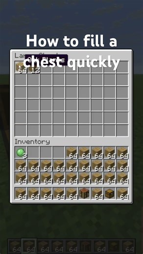Minecraft How to fill a chest fast