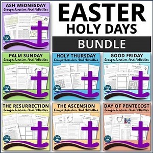 Religious Days of Easter and Lent No Prep Holy Week Easter Story Bundle