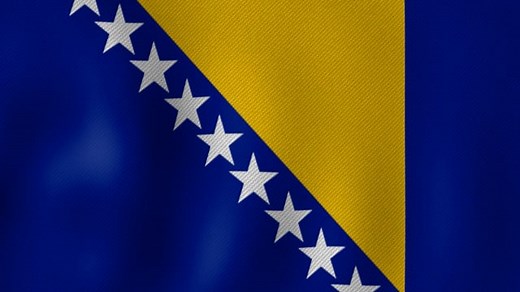 Flag, Bosnia And Herzegovina, Balkans. Free Stock Video