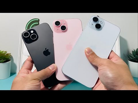 iPhone 15 / 15 Blue vs Black vs Pink Color Comparison