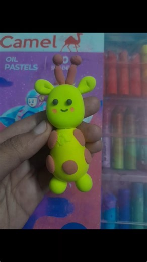 Doll Giraffe clay art🦒😃#Handmade clay art#Giraffie#shorts