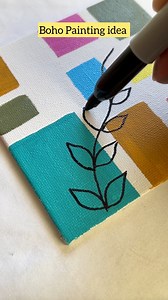 Boho painting idea #reelsviralシ #viralreelsシ #trendingreels #crafterhappy #myart #acrylicpainting #painting #ideas | Crafter Happy