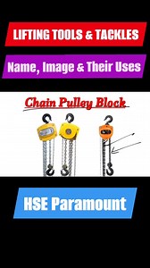 Lifting Tools & Tackles : Name, Image and Their Uses #hseparamount #lifting #rigging #liftingsafety | HSE Paramount