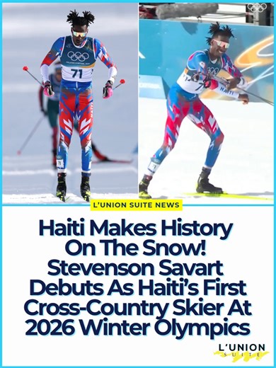 History Made!!🎿🇭🇹 Stevenson Savart has officially taken to the snow as Haiti’s first-ever cross-country skier at the Winter Olympics, marking a groundbreaking milestone for #Haiti.⁠ In a grueling men's 10km 10km skiathlon race, Stevenson crossed the finish line in 64th place out of 75 starters, completing the event in 56:52.8 ( 10:41.8 behind the winner). ⁠ The 25-year-old athlete, born in Delmas, Haiti, and raised in France after being adopted by a French family at age 3, made his Olympic de