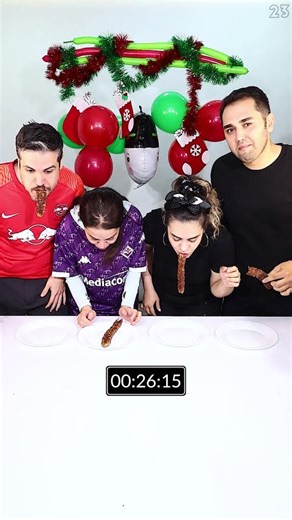Insane 30-Second Kebab Challenge (No Hands) — Who Finishes First? #CrazyChallenge #Christmas #Xmas