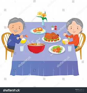 Elderly Couple Eating Dinner Vector Illustration Stock Vector (Royalty Free) 455901115 | Shutterstock