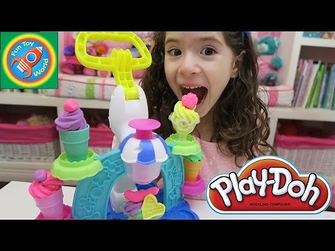 Play Doh Swirl & Scoop Ice Cream Sundae Playdough Set Unboxing and Toy Review