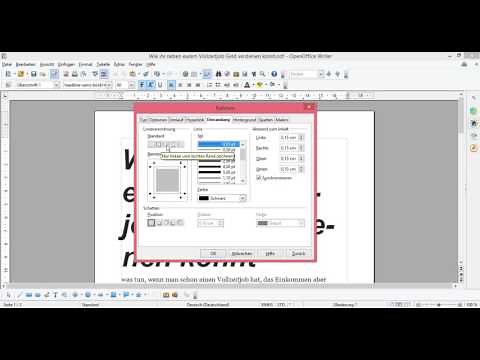 Openoffice Rahmen für das Seitenlayout verwenden