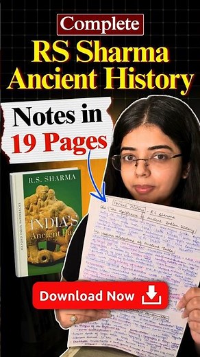 FREE Ancient History Notes — RS Sharma in 19 Pages! UPSC Prelims 2026 📥