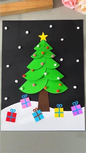 easy ways to create Christmas tree using color papers #shorts #viralshorts #trending