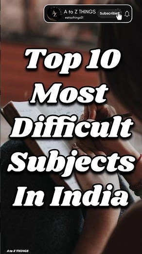 Top 10 Most Difficult Subjects in India #shorts