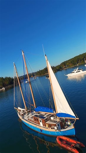 Hula Girl on Instagram: "A quiet moment in Roche Harbor, where a sailboat rests calmly at anchor, framed by still water and soft evening light. Filmed with DJI Avata, this scene captures the timeless rhythm of the San Juan Islands—no rush, just wind, water, and patience. Roche Harbor has always been a place where sailors pause, reflect, and let the day slow down. From above, the symmetry of the anchored sailboat and the surrounding harbor tells a simple story of balance and freedom on the water.