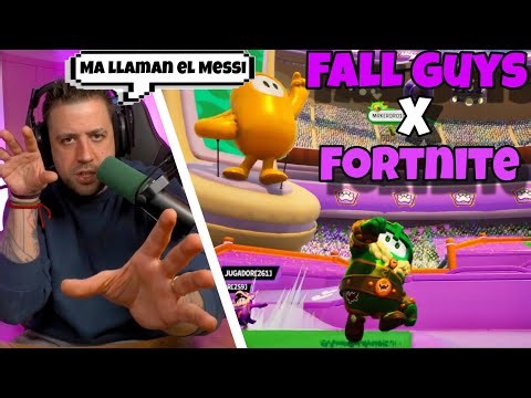 Auronplay juega Fall guys en Fortnite con amigos | Crown Jam |