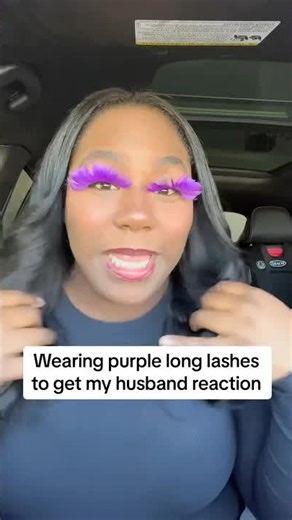 purple lashes reveal gets husband reaction