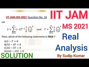 IIT JAM MS 2021 Real Analysis Solution | IIT JAM MS 2021 Mathematics Solution | Q.No 24 Solution