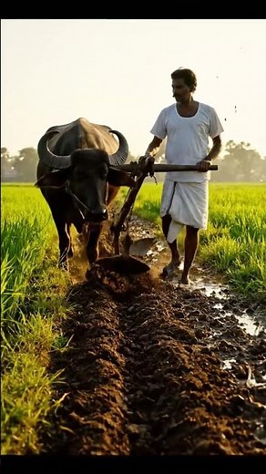 Farmer Working with Cows in Fields | Rural Farming Life India | Village Life Shorts