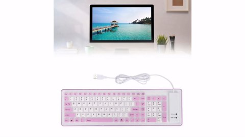 ciciglow Foldable Silicone Keyboard, 103 Keys Wired Bluetooth Waterproof Rollup Keyboard, Mute, Space Saving, for PC Notebook Laptop