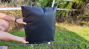 Heavy Duty Backflow Insulation Cover with Two Hook and Loop Openings for Winter Freeze Protection - Outdoor Pipe, Sprinkler, Faucet, and Valve Protection, 16''W x 20''H - Black