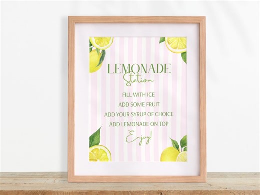 Lemonade Station Table Sign, Lemon Bridal Shower Table Decor, Lemonade Bar Sign, Citrus Baby Shower, Lemonade Stand, Printable Party Signage - Etsy Canada