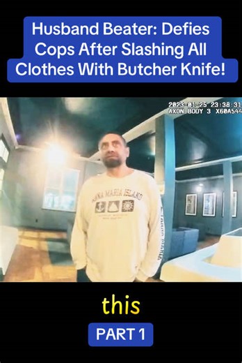 Part 1 : Husband Beater: Defies Cops After Slashing All Clothes With Butcher Knife!