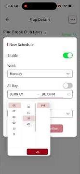 Kress Mowers, setting your mower schedule in the new fleet app. #kress