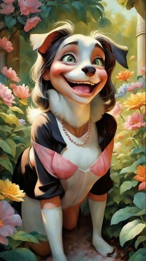 Girl to anthro dog transformation animal TF Fantasy art #shorts