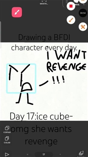 day 17:ice cube #bfdi #shorts #drawing